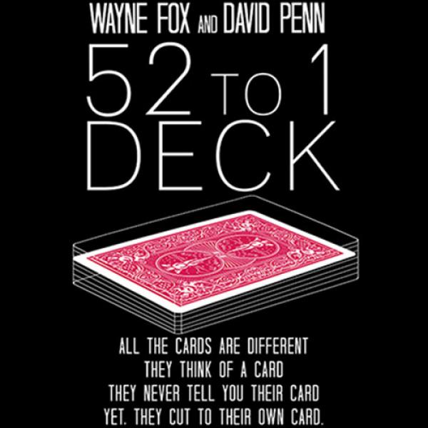 The 52 to 1 Deck Red (Gimmicks and Online Instructions) by Wayne Fox and David Penn