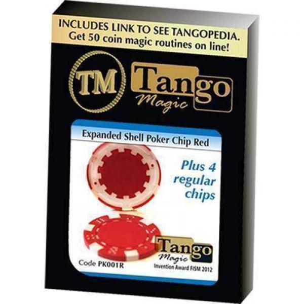 Expanded Shell Poker Chip Red plus 4 Regular Chips (PK001R) by Tango Magic