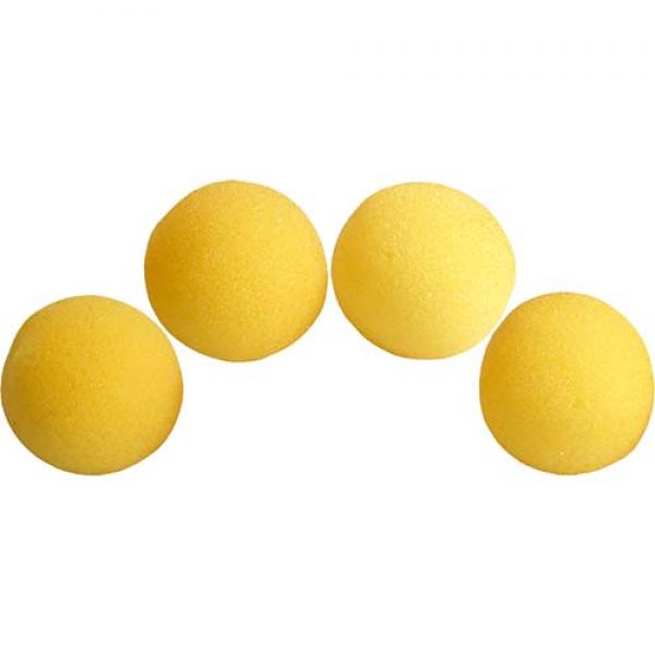 2.5 cm Super Soft Sponge Balls (Yellow) Pack of 4 from Magic by Gosh