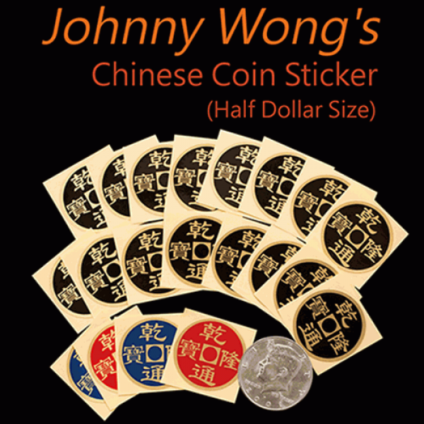 Johnny Wong's Chinese Coin Sticker 20 pcs (Half Dollar Size)