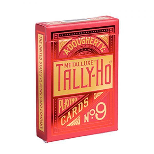 Tally-Ho Red (Circle) MetalLuxe Playing Cards by U...