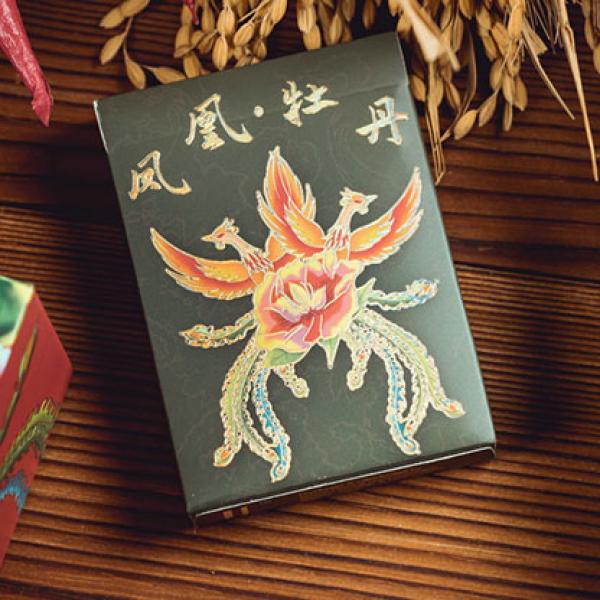Phoenix and Peony (Green) Playing Cards by Bacon P...