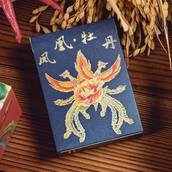 Phoenix and Peony (Blue) Playing Cards by Bacon Pl...