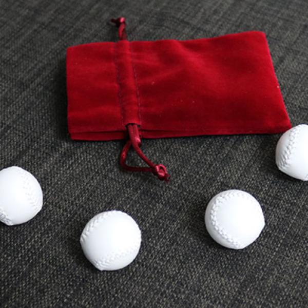Set of 4 Leather Balls for Cups and Balls (White a...
