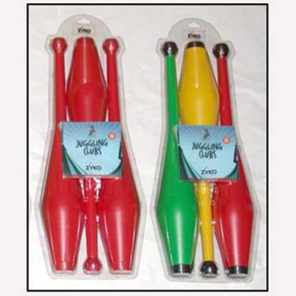 Juggling Set (3 Undecorated Clubs and DVD) - Red b...