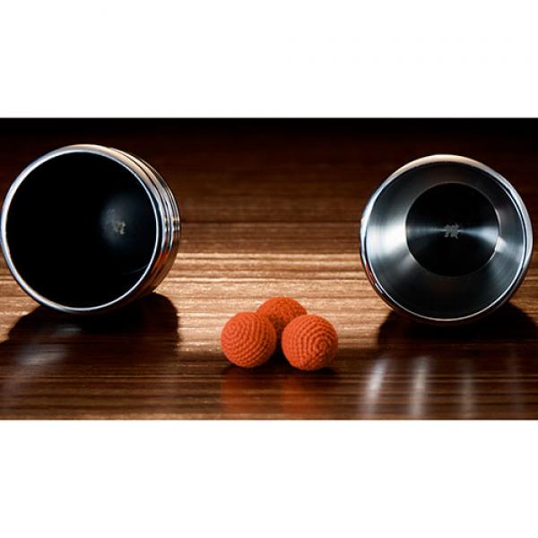 Cups and Balls Set (Stainless-Steel With Black Matt Inner) by Bluether Magic and Raphael